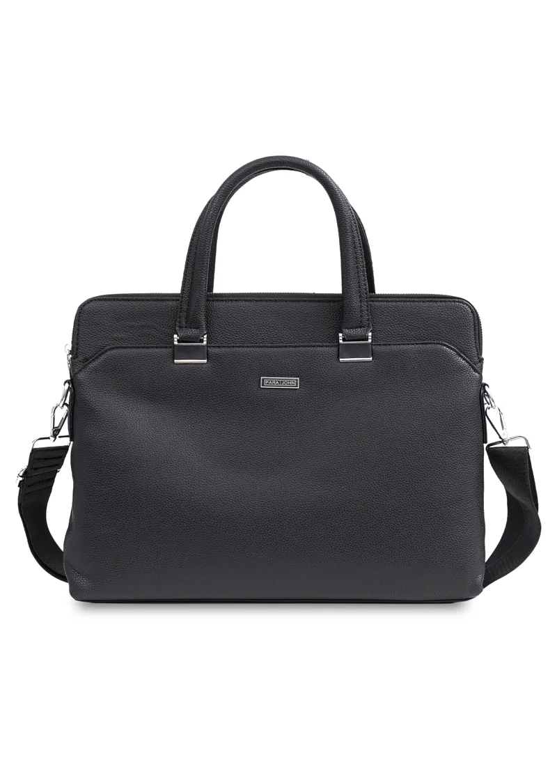 PARAJOHN Parajohn Regent 16” PU Leather Laptop Bag for Men – Elegant Business Briefcase with Detachable Shoulder Strap